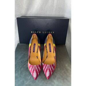 Ralph Lauren Purple Label Celia Ikat Silk Pumps‎ NIB Italy Heels 36.5 US 6.5